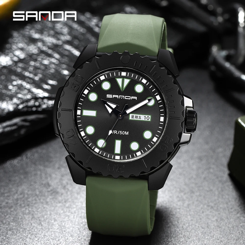 2022 Fashion Sanda Mens Watches Top Brand Luxury Men Military Watch Waterproof Sport Wristwatch Quartz Male Relogio Masculino