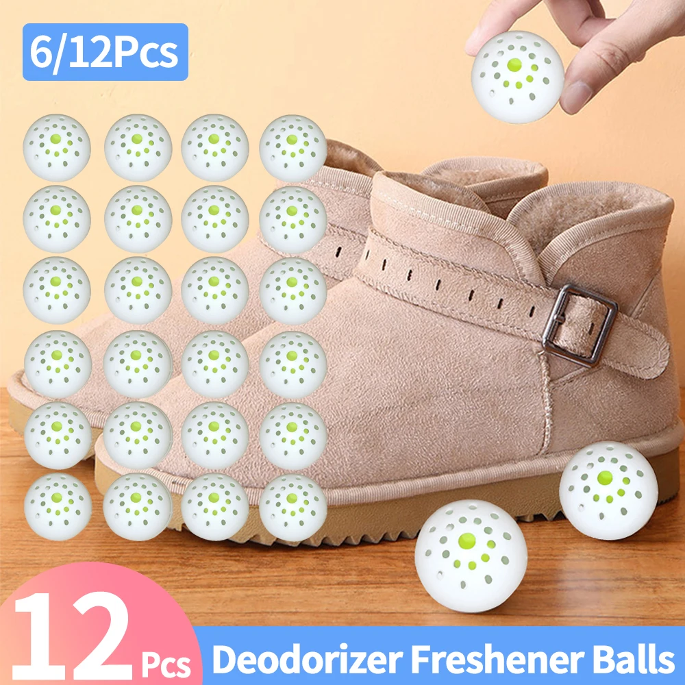 6/12Pcs 6Pcs/Packet Deodorizer Freshener Balls Sneaker Deodorizer Ball Long Lasting Odor for Sneakers Gym Bags Lockers Car 3cm