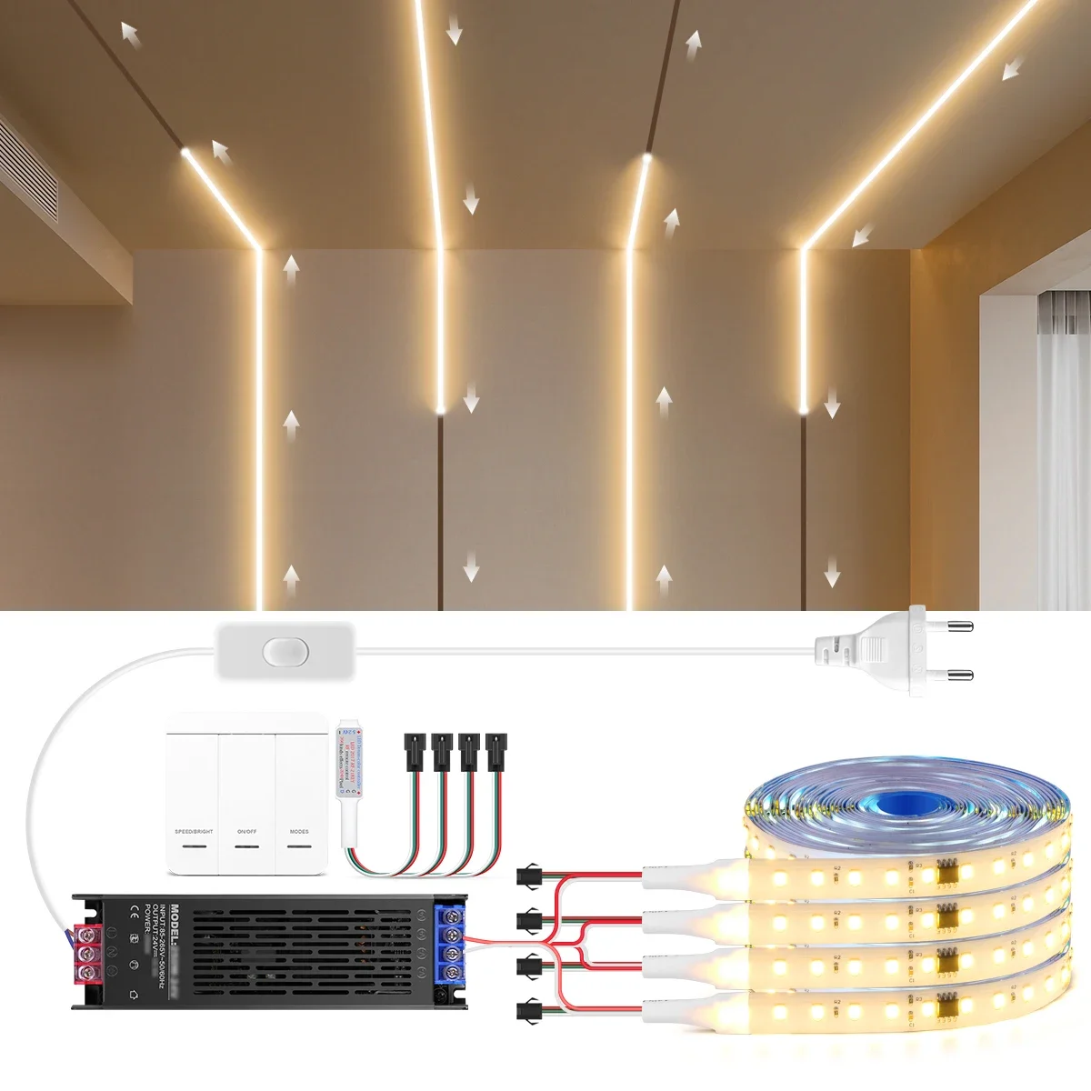 

WS2811 DC24V Адресная светодиодная лента 120 светодиодов/м Эффект погони потока проточной воды Гибкая лента для декора стены комнаты