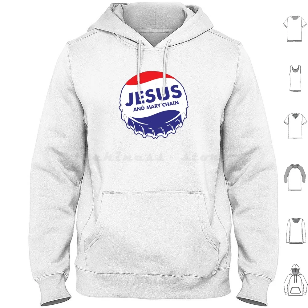 Jamc 80s Choice Sudadera con capucha de algodón de manga larga Letras líricas Canciones canciones Cadena de Jesús y María Cadena de Jesús y María Shoegaze Post