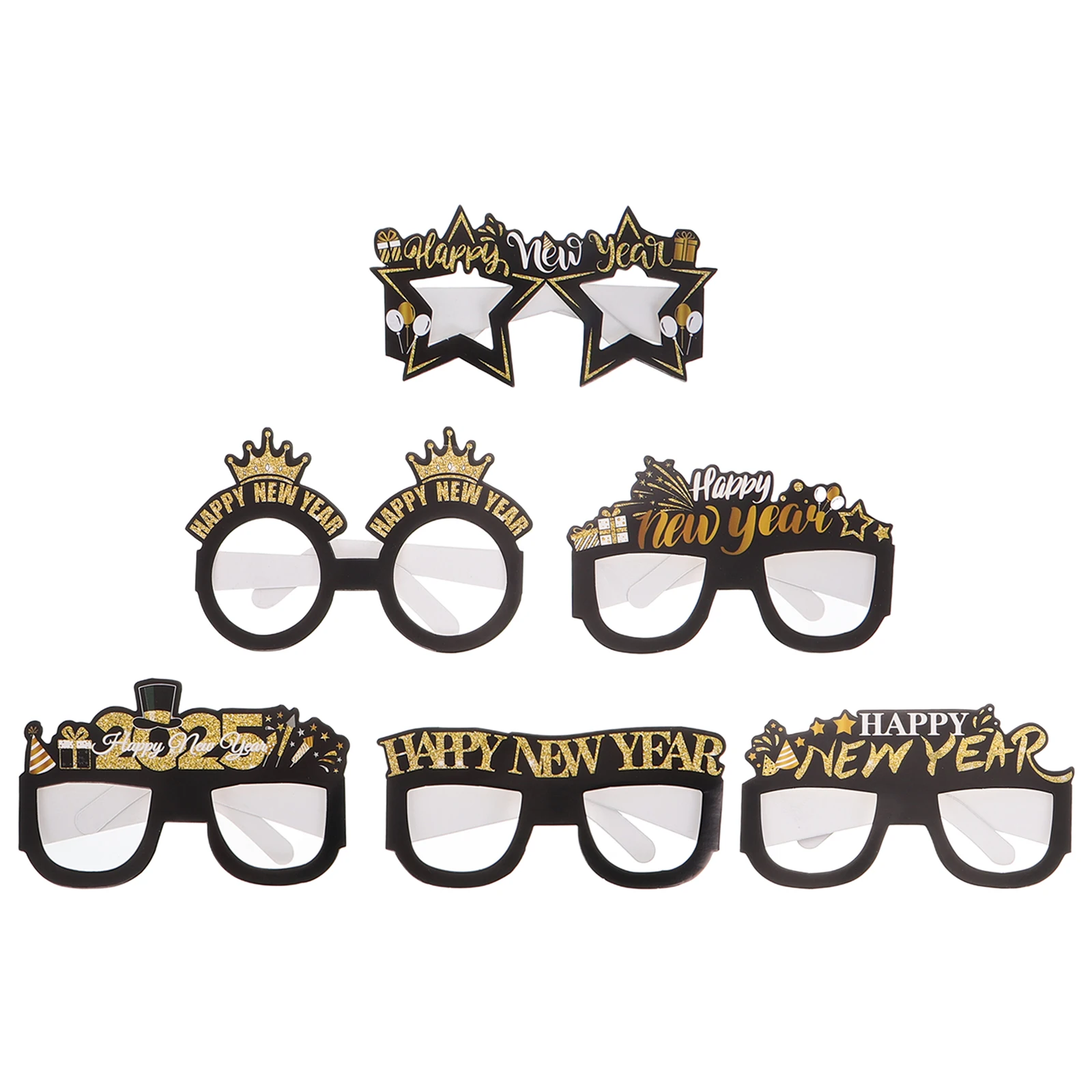 

6 Pcs Party Decoration Glasses Eyeglasses Year Happy Birthday Photo Paper Chinese New Graduation Prom Miss