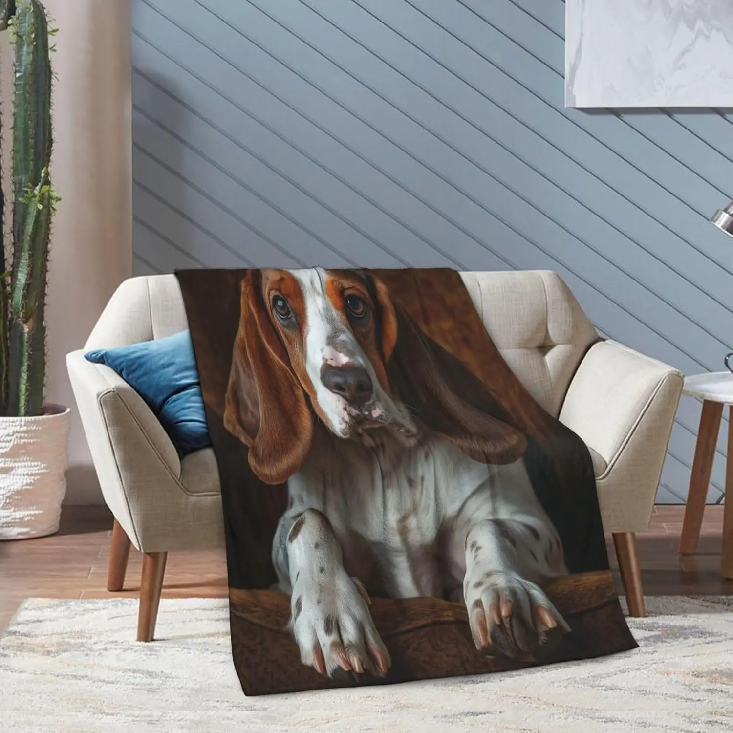 Cute Dog Portrait Blanket Throw for Home Decor Pet Lover Gifts Large 150x200cm Beagle Photo Couch Cozy Blanket