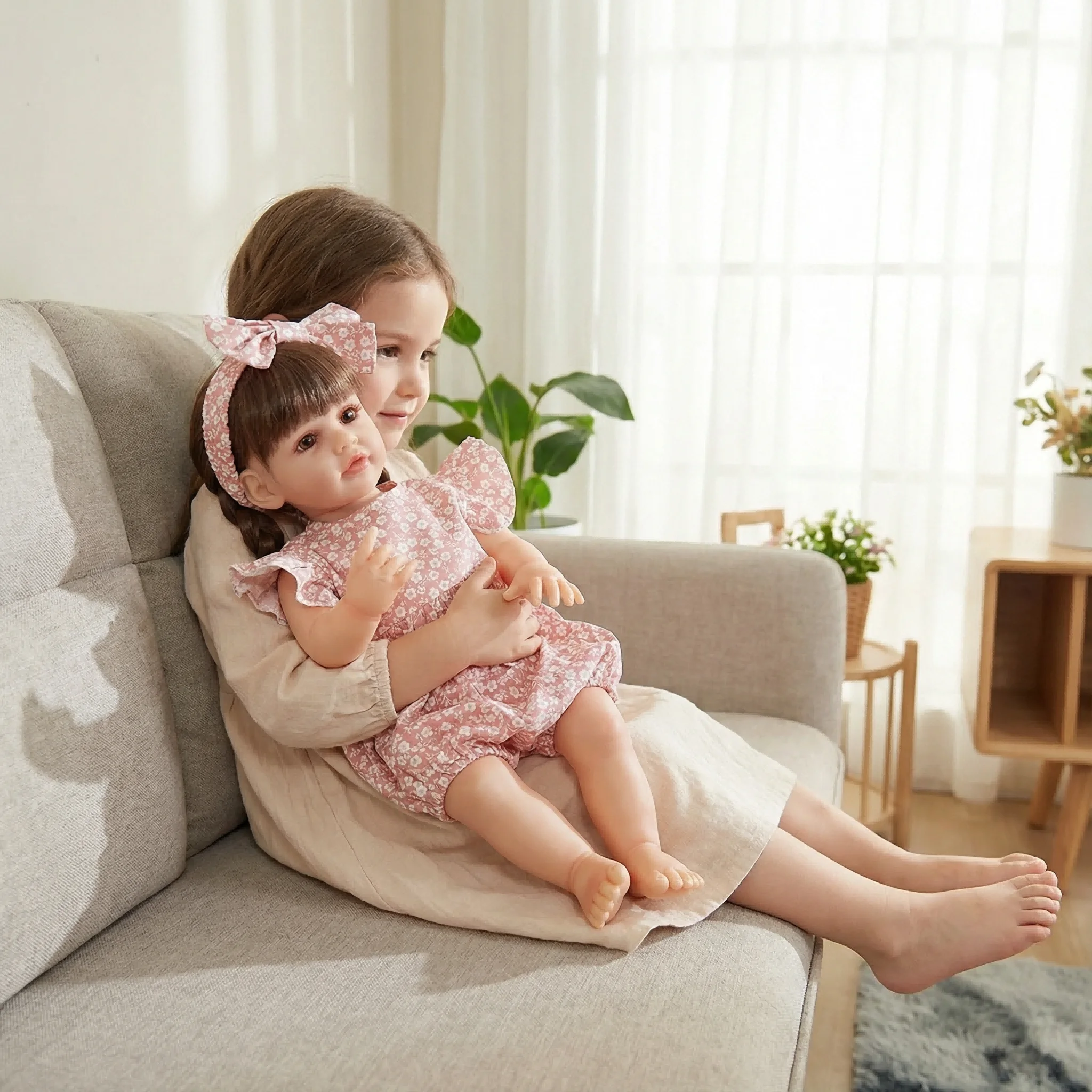 NPK 22inch Lifelike Reborn Baby Doll Full Vinyl Soft Touch Toddler Princess Betty Long Hair Realistic Girl Body Collectors Item