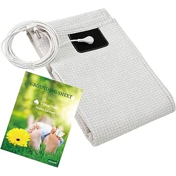 MAXSHARER Grounding Bed Sheet Conductive Silver Fiber Flat Sheet Organic Cotton Earthing Sheet for Better Sleep Nature Health
