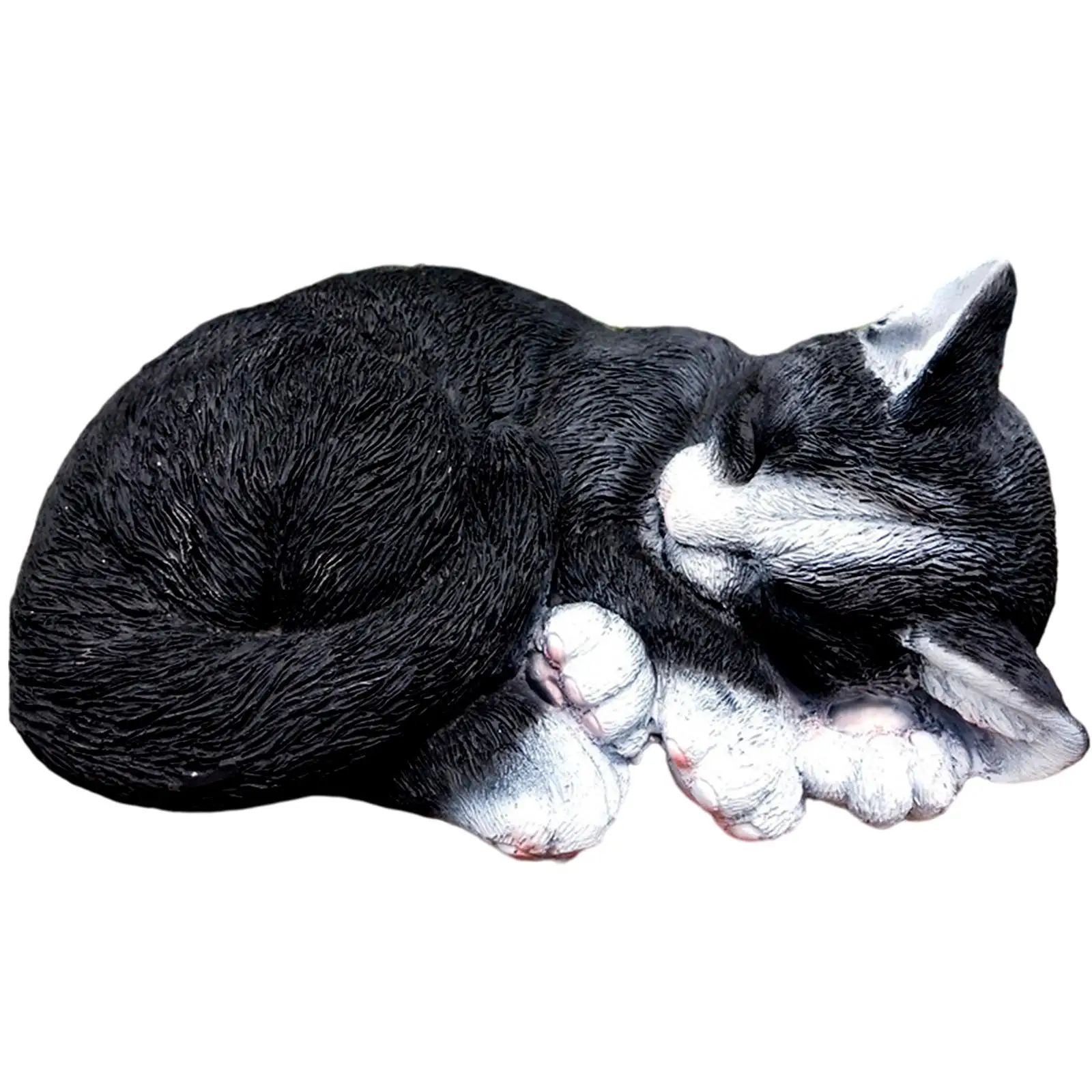 Adorable Sleeping Cat Statue Art Crafts Figurine for Patio Decor Collectible