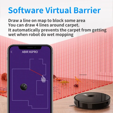 Робот-пылесос Abir X6 Pro, <500 Вт, беспроводной, влажная уборка, пылесборник
