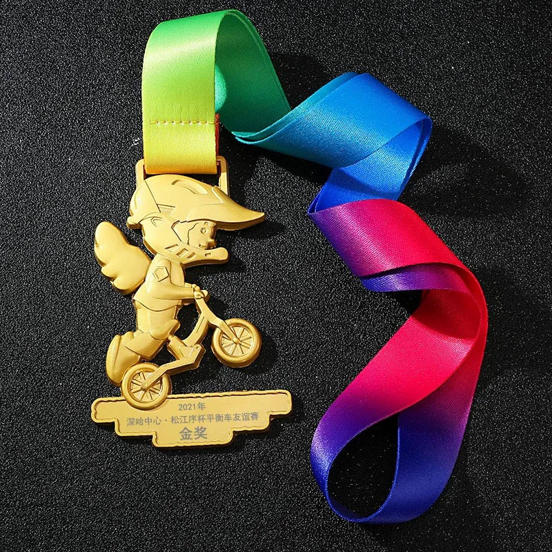 Customized Children's Balance Bike Metal Medal, Kindergarten Competition, Bicycle Medal, Competition Trophy, Tag Souvenir