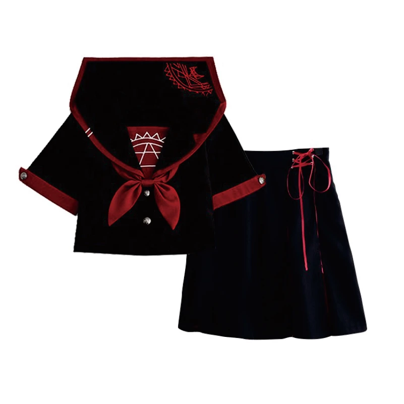 Japonês Uniforme Estudante Universitário, JK Uniforme, Saia Terno Escolar, Halloween Traje Cosplay, Diabo COSPLAY COSTUME