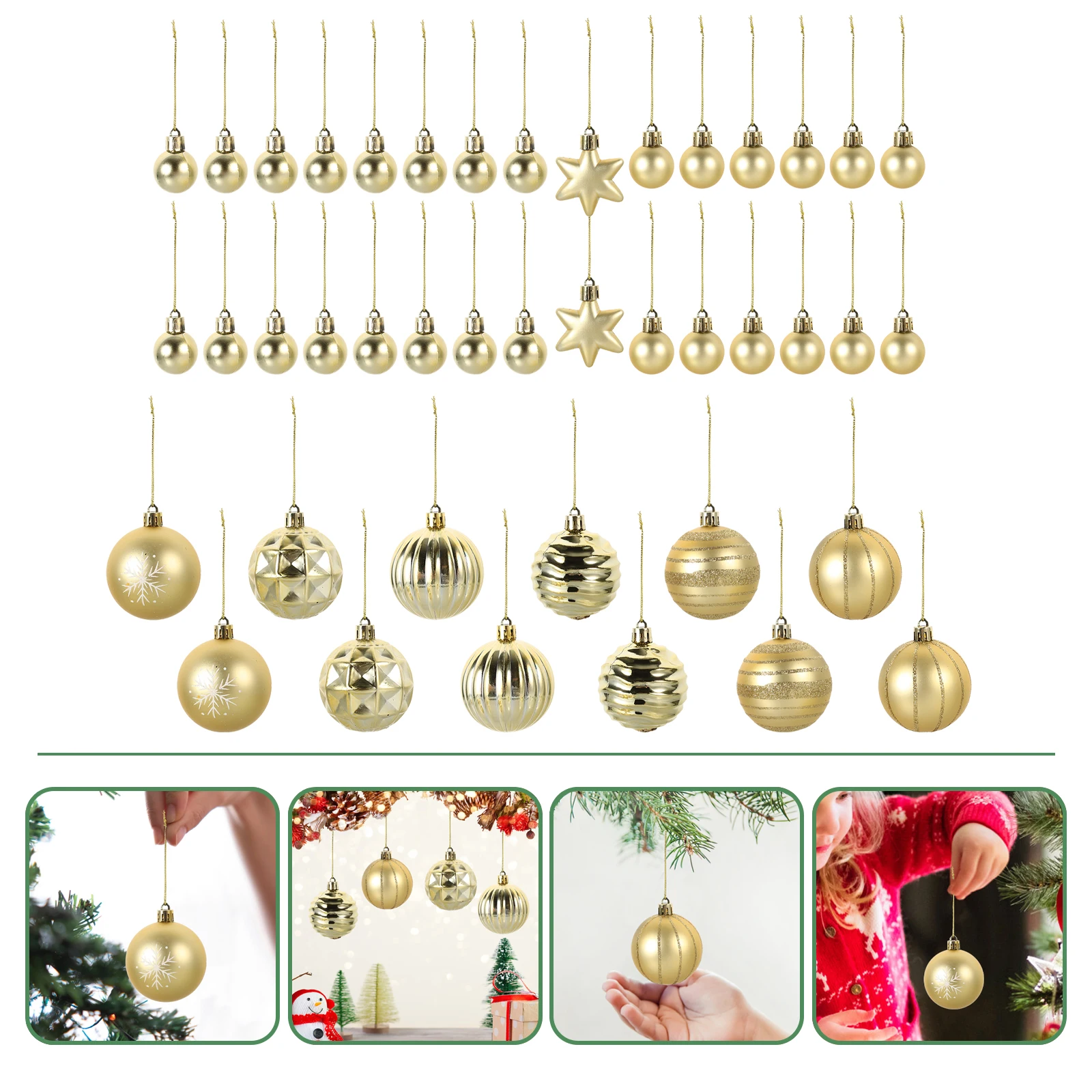 

42 Pcs Christmas Ball Ornaments Hanging Decorations for Home Decors Tree Plastic Decorative Pendants