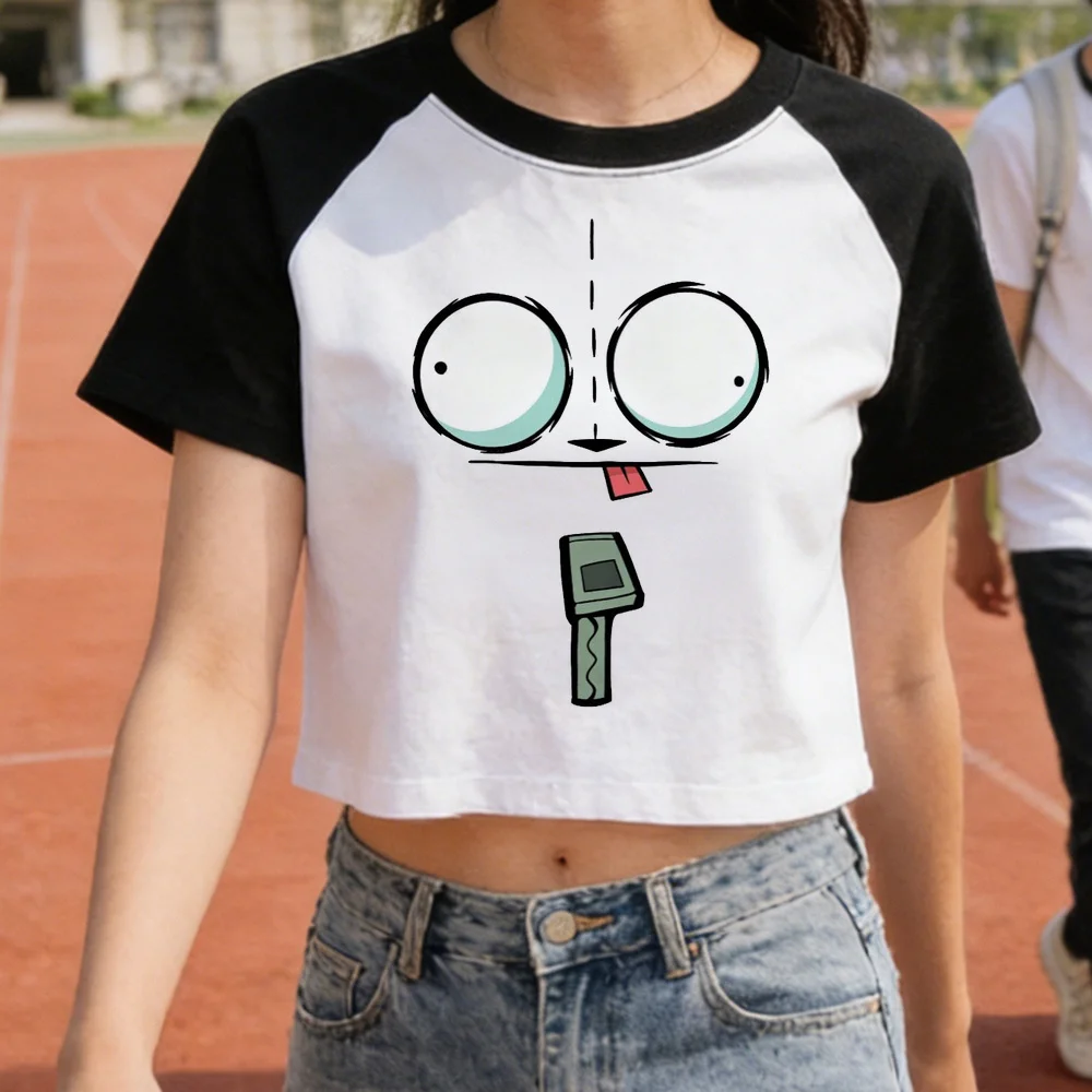 Invader Zim cropped top female emo funny gyaru manga cutecore tshirt anime clearance sales 2000s