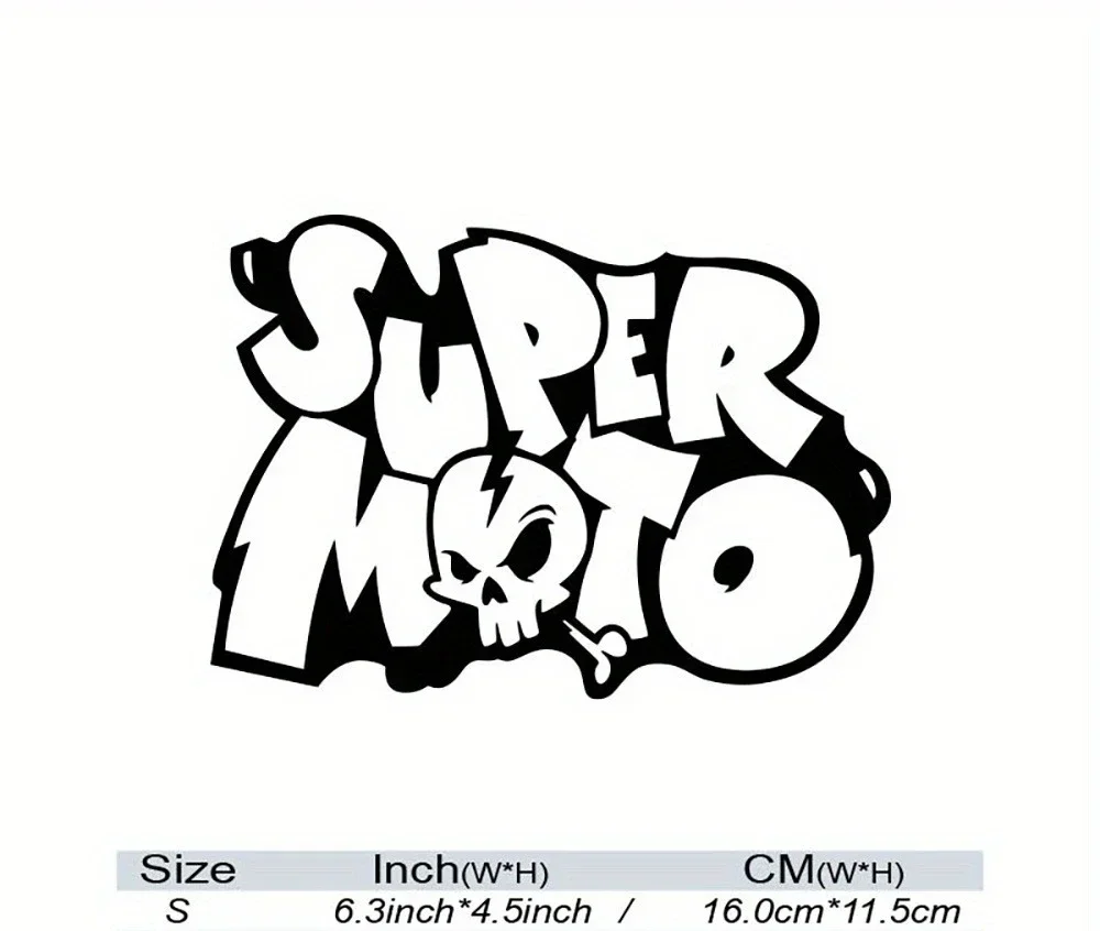 1PC Holographic Super Moto Sticker for Car Motorcycle Exterior Personalized Motocross Culture Decal