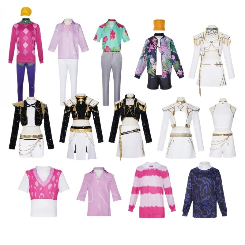 

Anime Demon Hunter Cosplay Costume Girls Group Zoey Rumi Mira Stage Kpop Performance Outfits Cos Dress Halloween Carnival Party