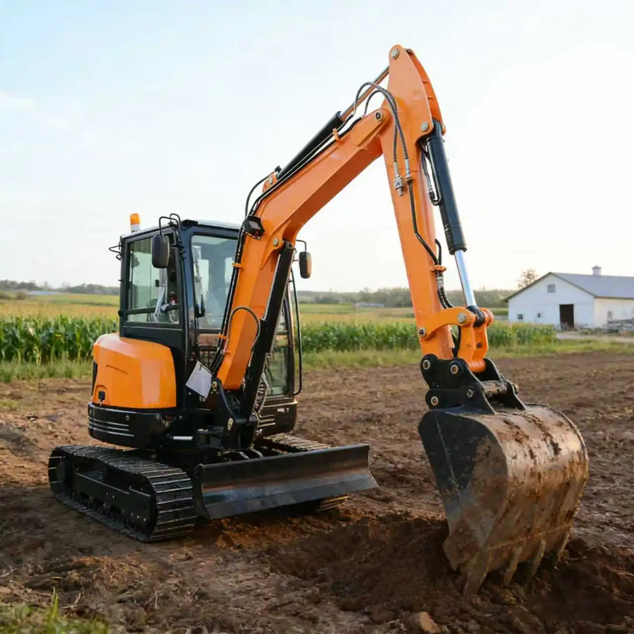 Full Hydraulic 3.5 Ton Mini Excavator Diesel Engine Rubber Crawler Compact Excavator CE EPA Construction Machinery Customized