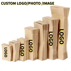 100PCS Open Top Kraft Paper + Foil Inlay Bag Heat Sealing Moisture Resistant Spice Cereals Sugar Coffee Beans Tea Trail Pouches