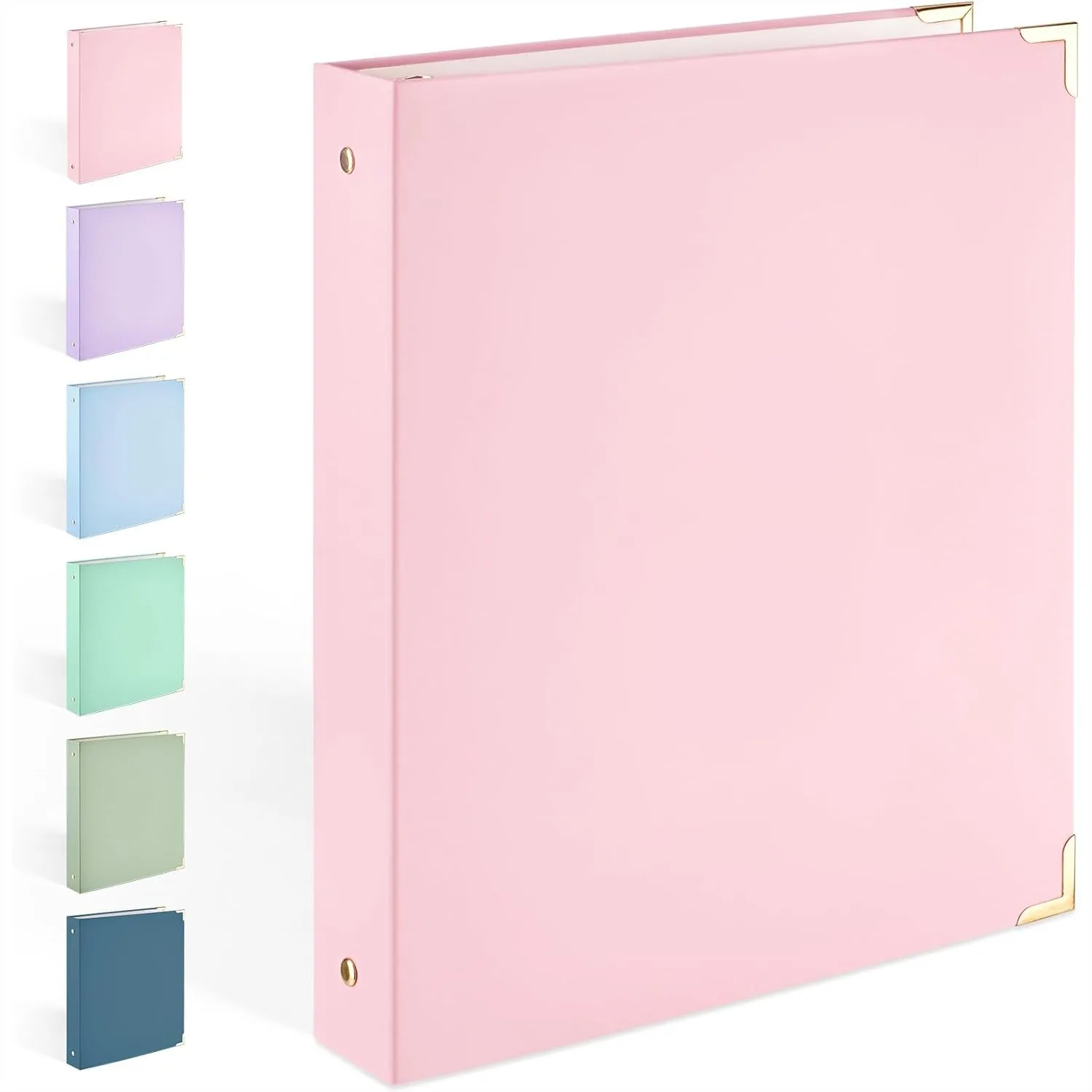 

Cute 3 Ring Binder with Metal Corners, 1 Inch Fits 175 Sheets, Recipe Binder with Pocket for Women School Home Office, Letter