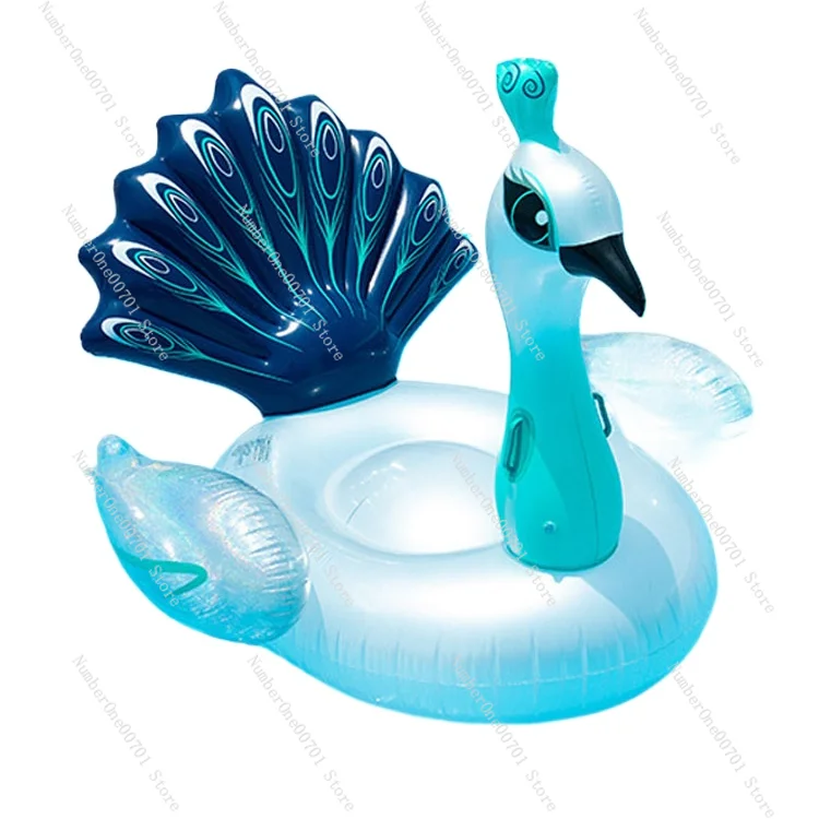 

Inflatable Peacock Floating on Water Mount Toy Swimming Ring Adult Swimming Floating Bed