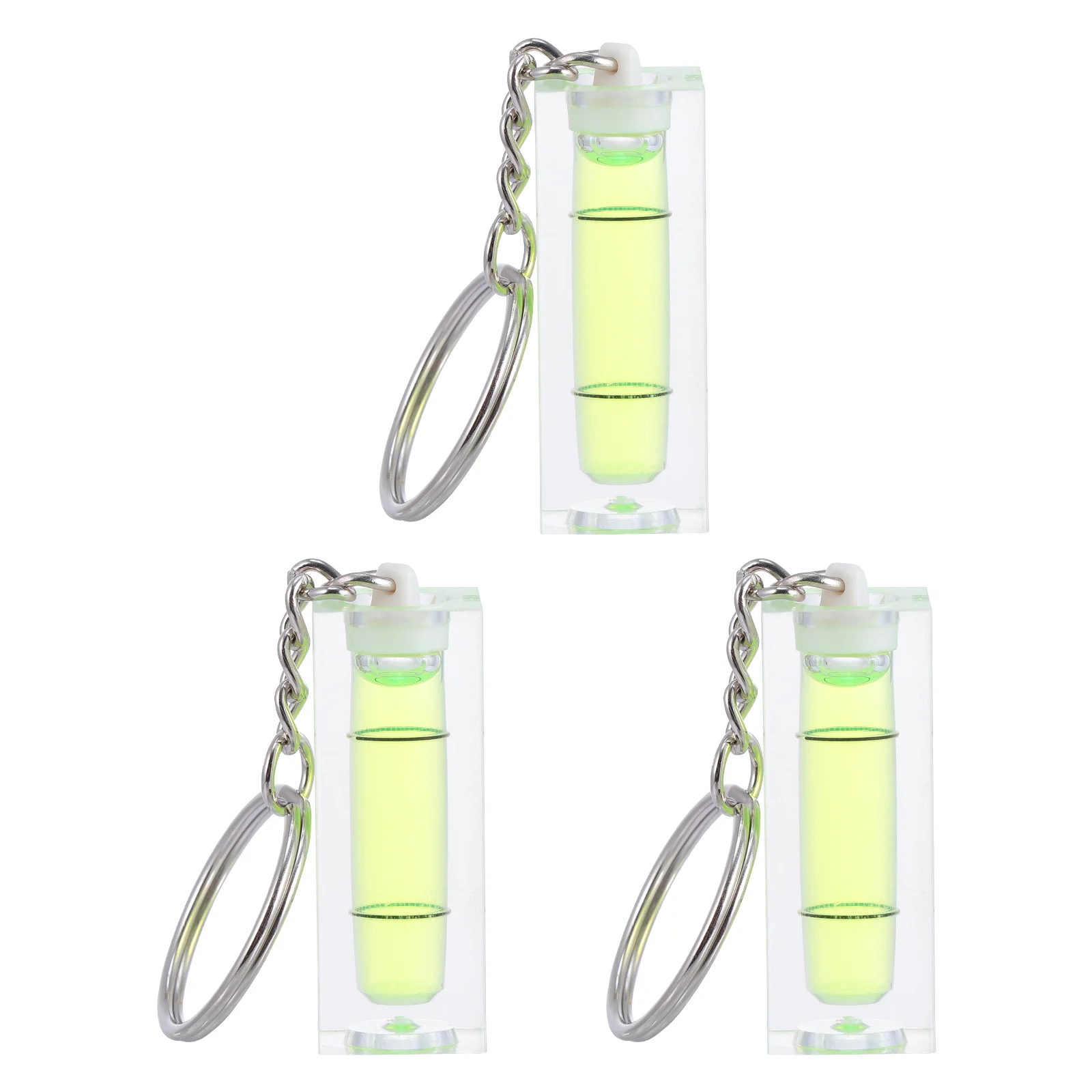 3 Pcs Keychain Horizontal Bubble Spirit Level Small Mini Levels Acrylic Ring Pocket