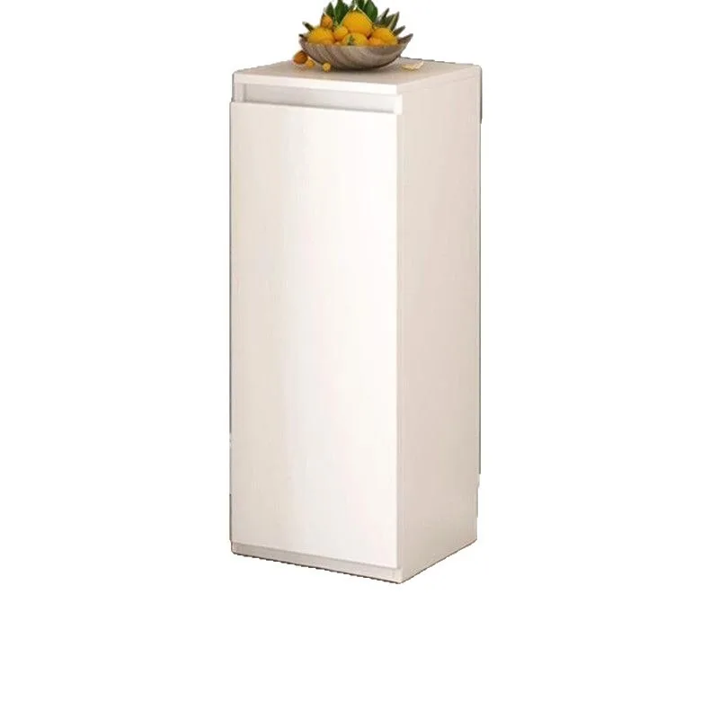 Solid wood against the wall, thin narrow side cabinet, storage cabinet behind the door, kitchen storage cupboard