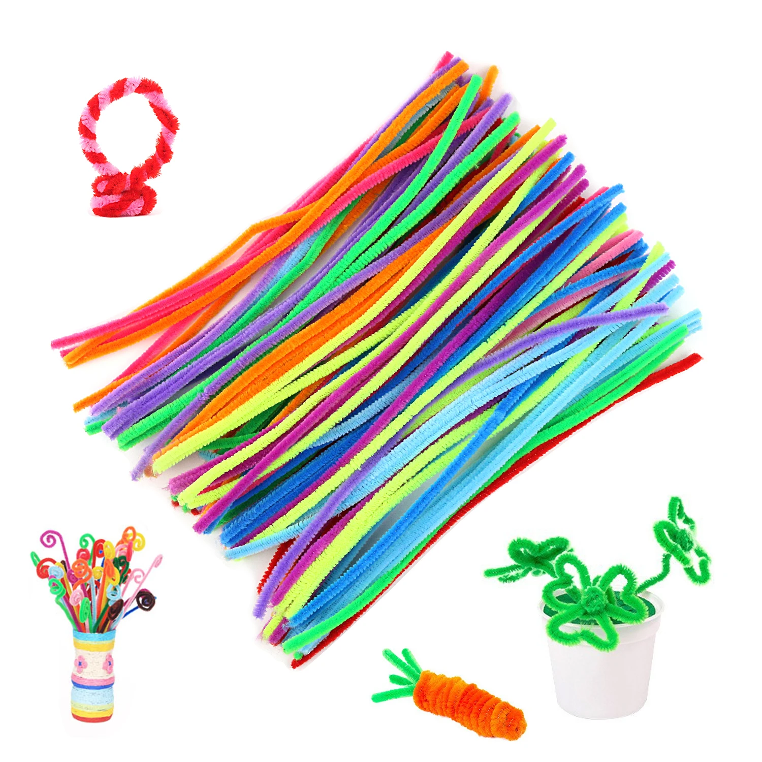 Colorful woolen twisted sticks, handmade DIY decorations and other small dolls, rich hands-on entertainment, with random colors