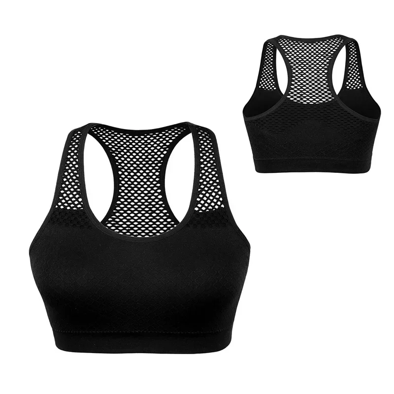 Women Breathable Sports Bra Padded Padded Sports Top No Underwire Seamless Sweat Absorbing Running