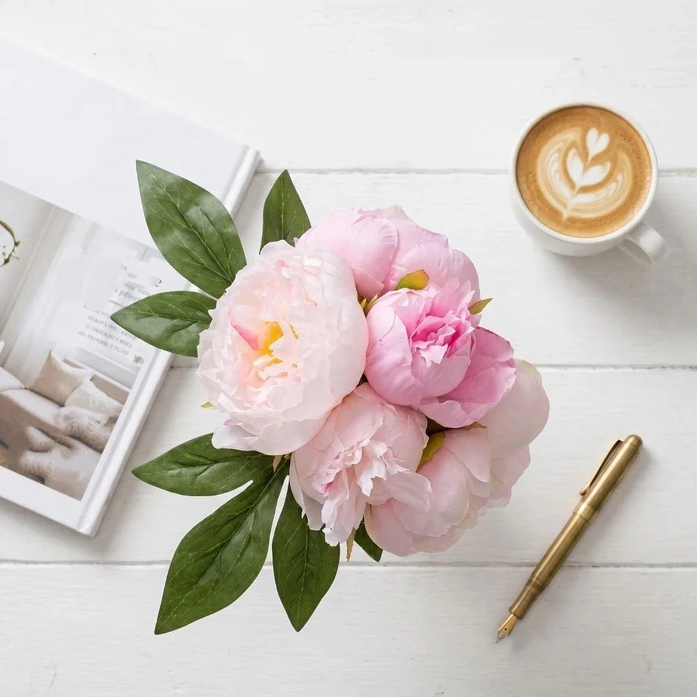 Creative Artificial Peony Bouquet Realistic DIY Simulated Rose Flower Silk Flower Lightweight Artificial Peony Flowers