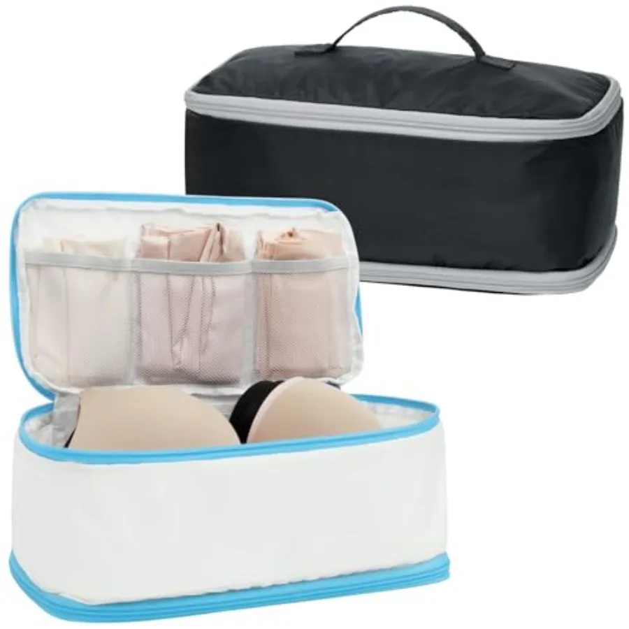 

Сумка-органайзер для нижнего белья Cambond Travel - 4-в-1, мягкая, двухслойная, для бюстгальтеров, портативная, расширяемая, компрессионная, для упаковки и организации вещей