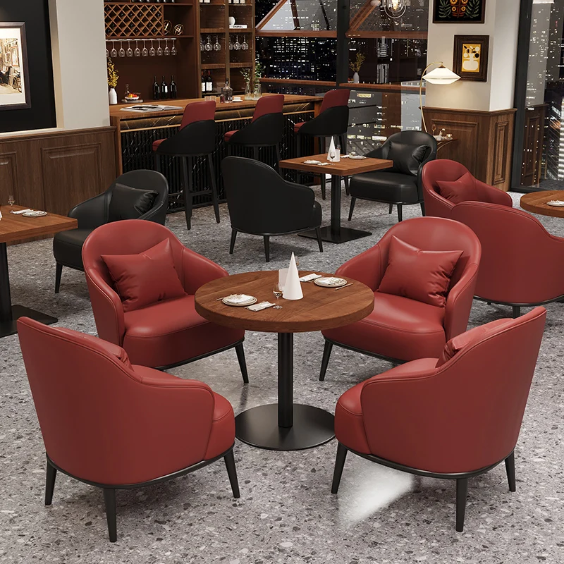 Retro Industrial Modern Solid Wood Bar Single Chair Set Coffee Shop Western Restaurant Restaurant Transparent Bar