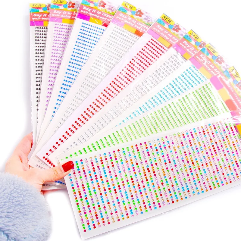 

New 3mm Rhinestones for Face Makeup Crystals Bright Face Jewelry Gems Stickers Children's Stickers Adhesive Glitters for Face