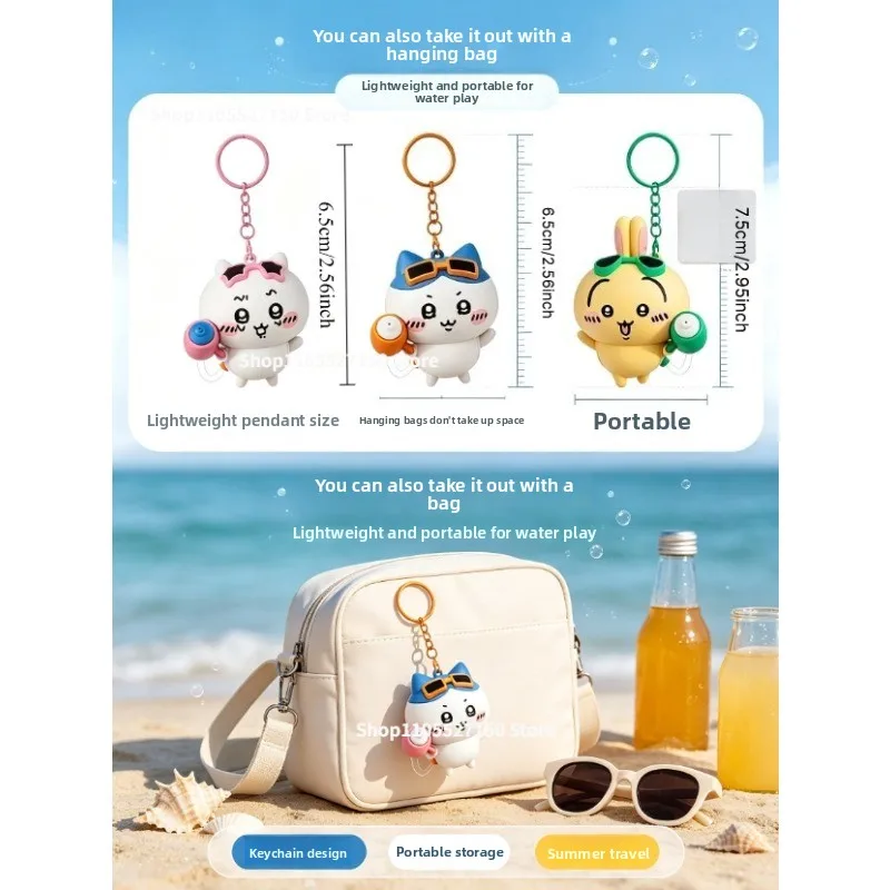 Wasserpistolen-Spielzeug-Schlüsselanhänger, süßer Usagi Hachiware-Anhänger im Sommerdesign, Kawaii-Sammlerstück für Fans und Teenager – Detail 4