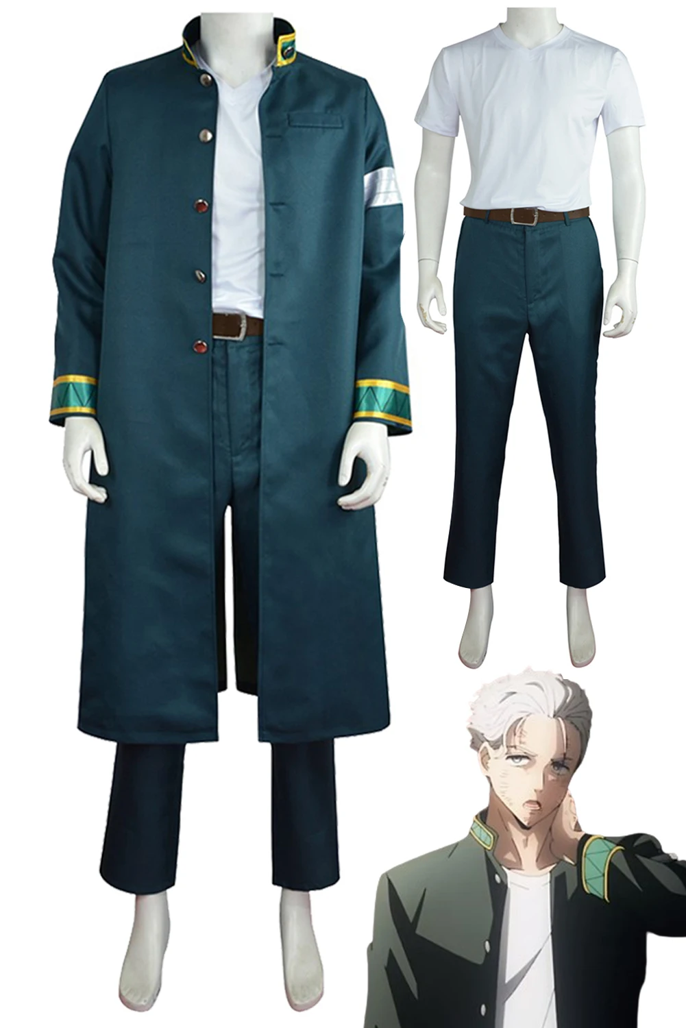 

Hajime Umemiya Male Cosplay Costume Anime Wind Cosplay Breaker Disguise Outfits Role Play Long Coat Belt Pants Halloween Suit