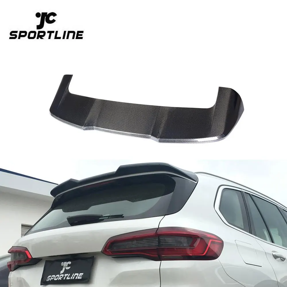 

For BMW X5 G05 SUV 2019 2020 Carbon Fiber Rear Roof Spoiler Top Window Wing Lip