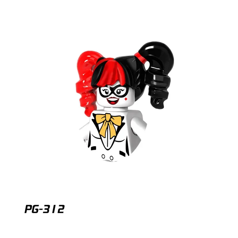 Bloques de construcción de personajes de dibujos animados para niños, superhéroe, Batman, Catwoman, payaso, Harley Quinn, PG8074, PG312, PG313, regalo de cumpleaños