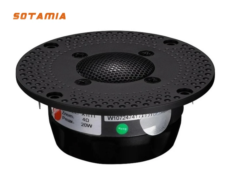 

SOTAMIA, 1 шт., 4-дюймовый металлический алюминиевый купольный твитер, 4 Ом, 20 Вт, алюминиевый магниевый сплав, скелетонный динамик, домашний кинотеатр