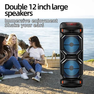 Speaker Bluetooth Berdaya Tinggi 1200W Casing Troli LED Luar Ruangan 12 Inci Radio FM Karaoke Rumah Portabel Subwoofer Stereo Surround 3D 10 speaker penjualan terbaik 12 inci - №