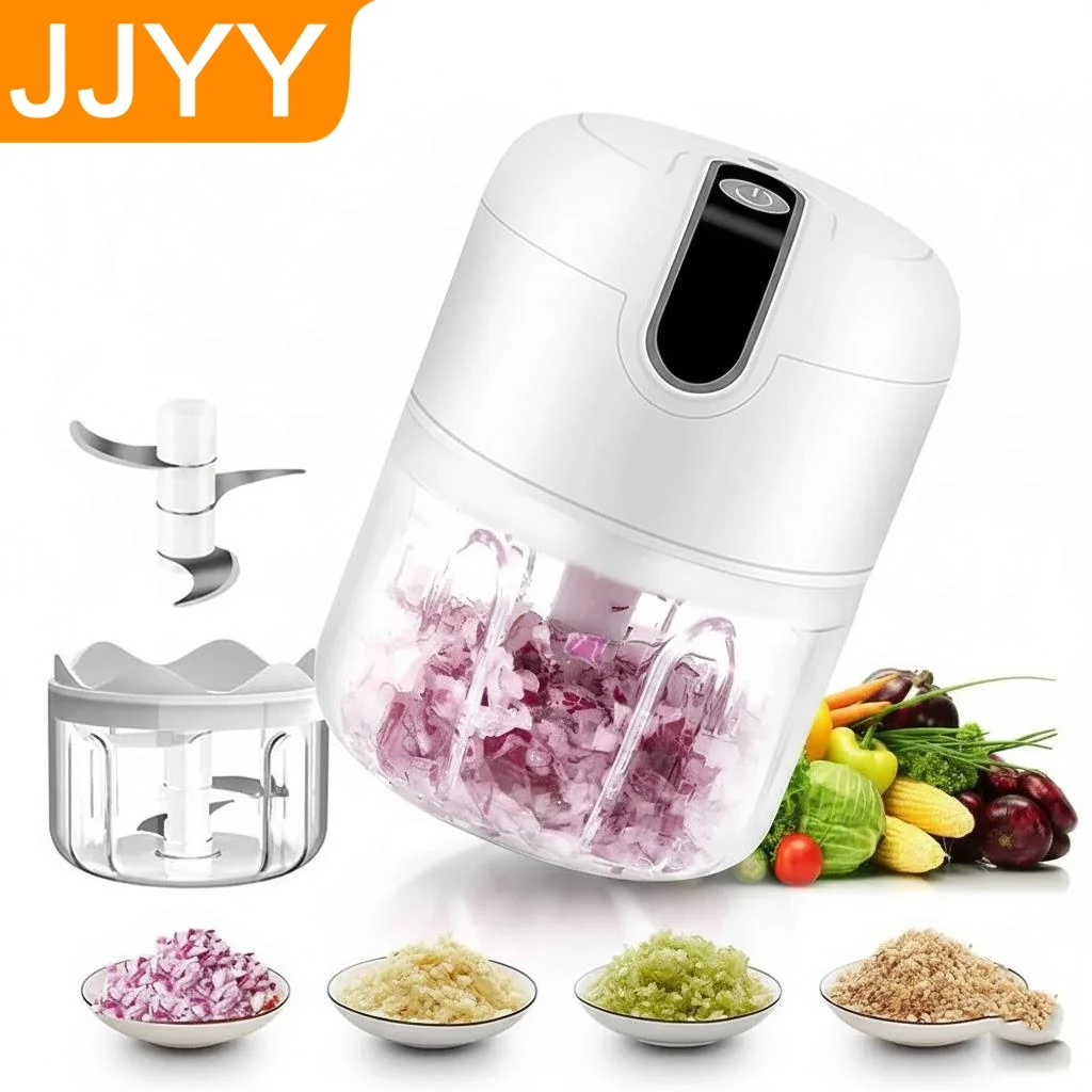 

Smart Electric Garlic Chopper 250ml Wireless Mini Masher Press for Chopping Slicing Onion Ginger Veggies Spice