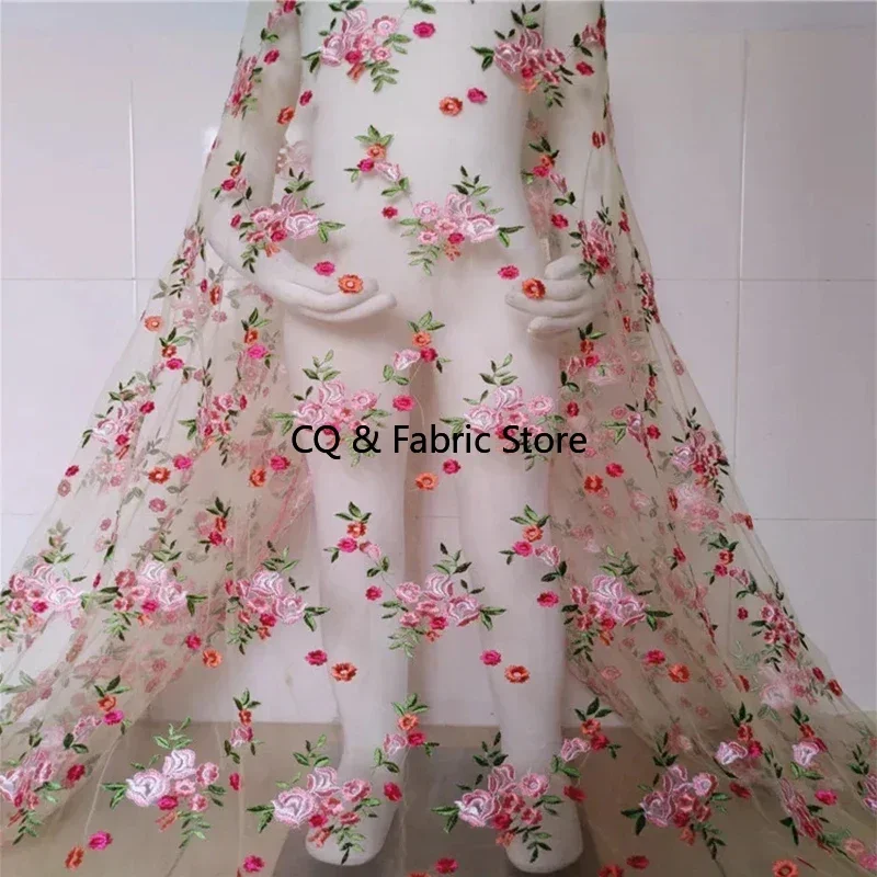 

1 ярд, 140 см, тяжелая работа, растворимая вышивка, цветочная сетка, тюль, кружевная ткань, модное свадебное платье своими руками, аксессуары для одежды