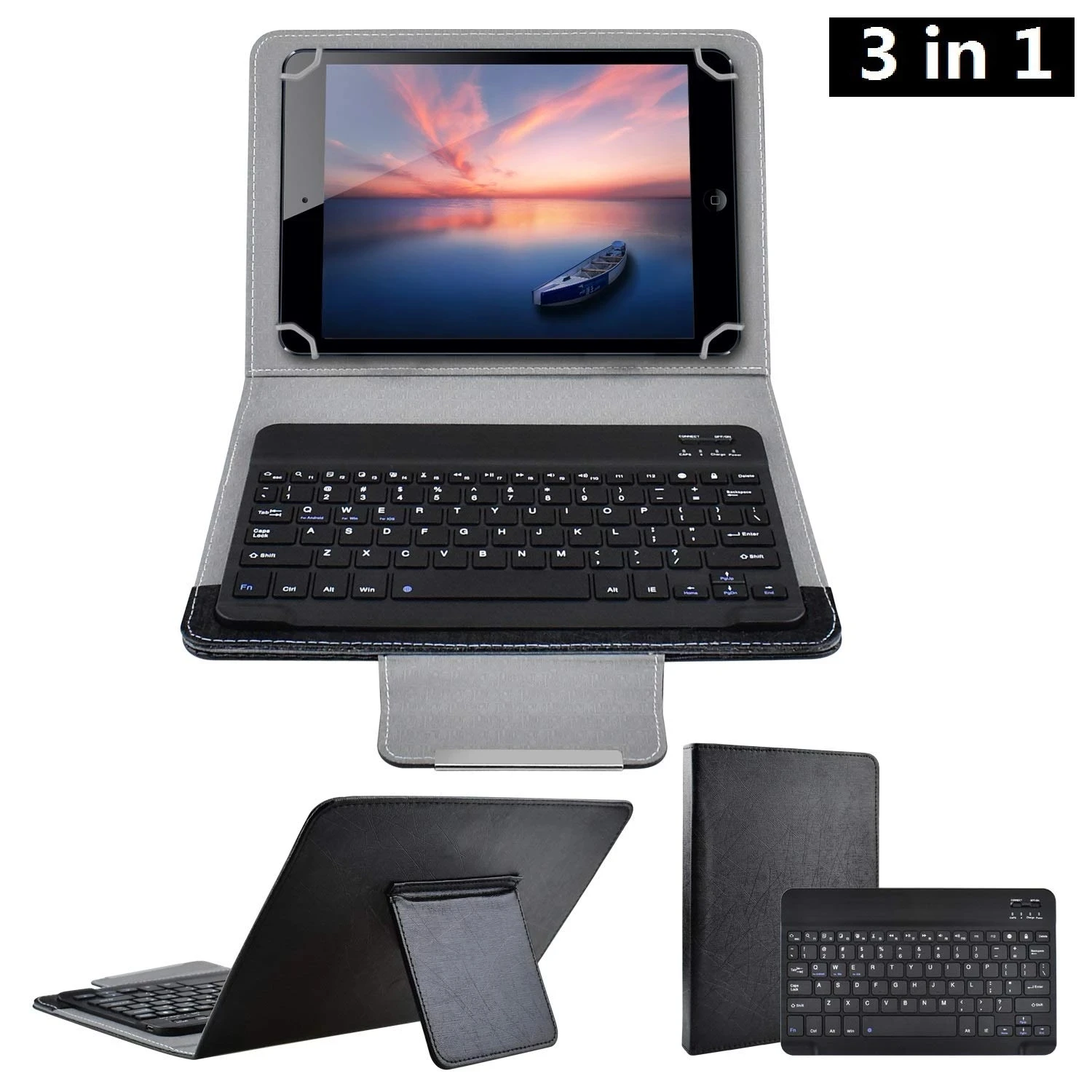 Wireless Bluetooth Keyboard For Tablet PU Leather Case Stand Cover +OTG+pen For Pad 7 8 Inch 9 10 Inch For IOS Android Windows