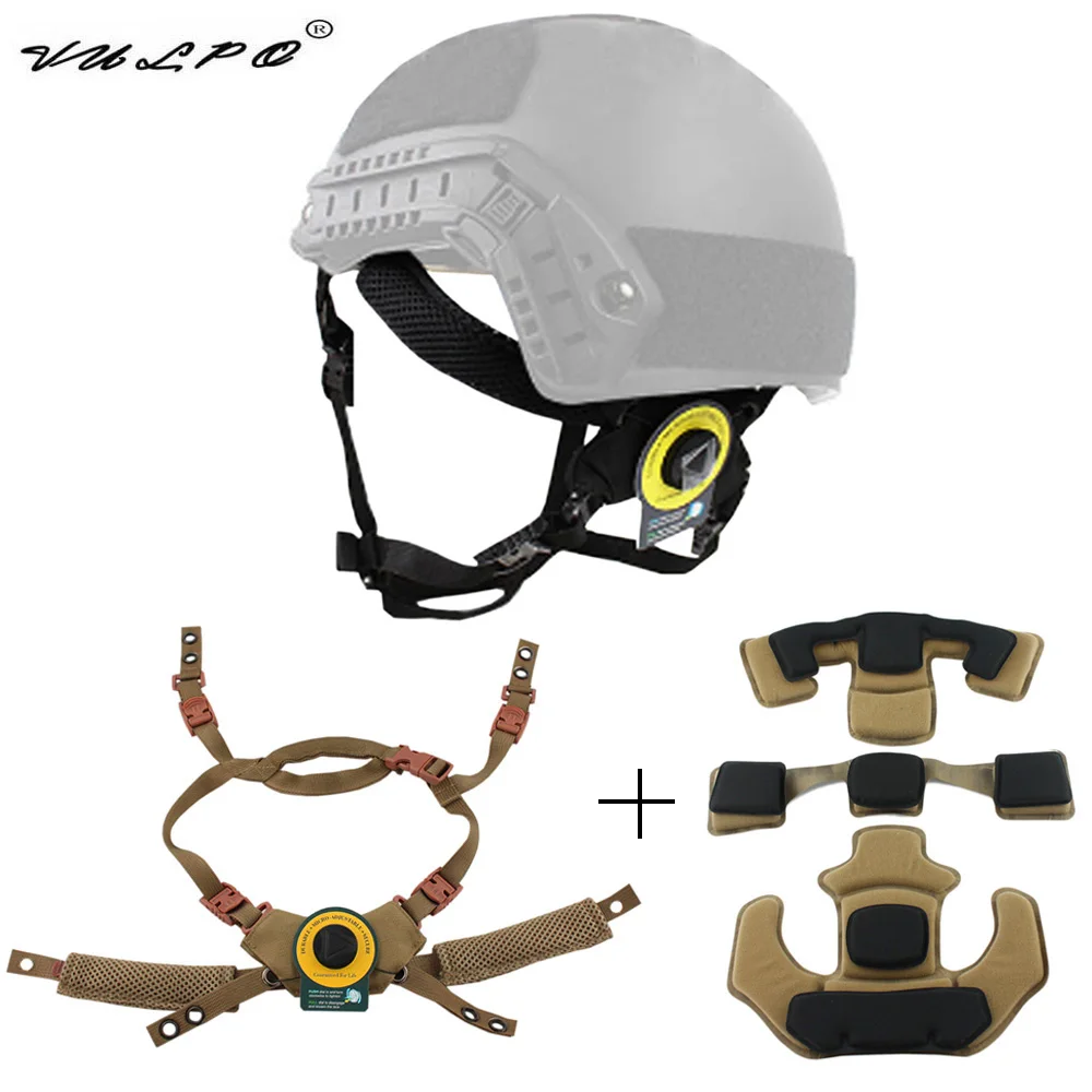 

VULPO Wendy Helmet Suspension System Helmet Lanyard With Helmet Foam Pad FAST MICH Outdoor Hunting Airsoft Helmet Accessies