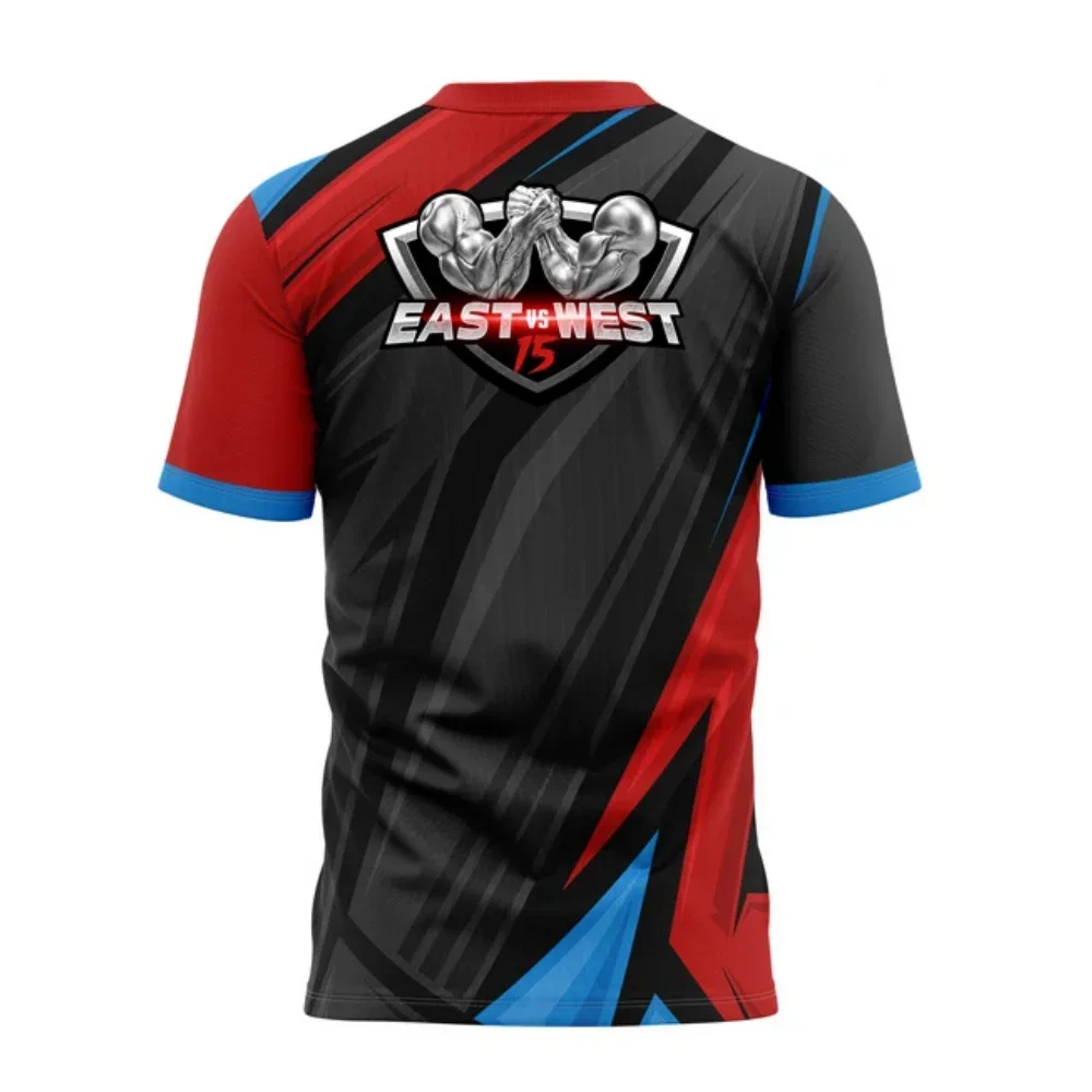 East Vs West 10-15 Devon Larratt Arm Worstelen Jersey Team Pols Liefhebbers Training Fitness Game-day Uniform Kleding Kort