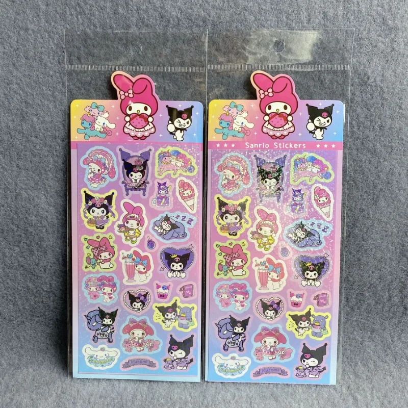 Sanrio Kuromi Sticker Pochacco Cartoon Melody Kitty Kawaii Stickers Student Stationery Supplies Birthday Gifts Wholesale