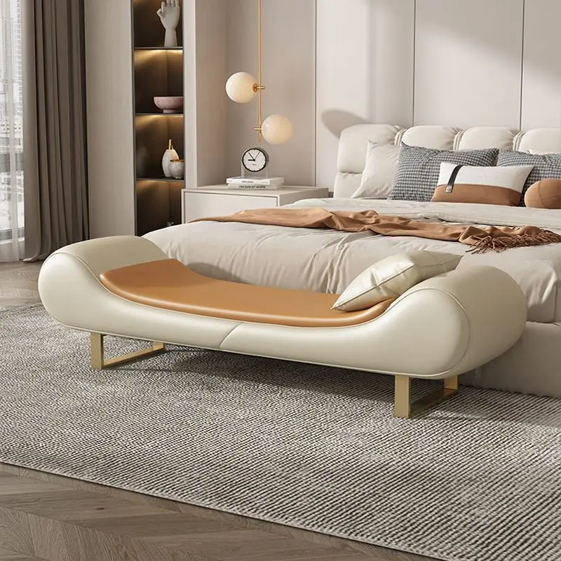 Light luxury and modern, sofa stool at the end of the bedroom, long clothes stool by the bed