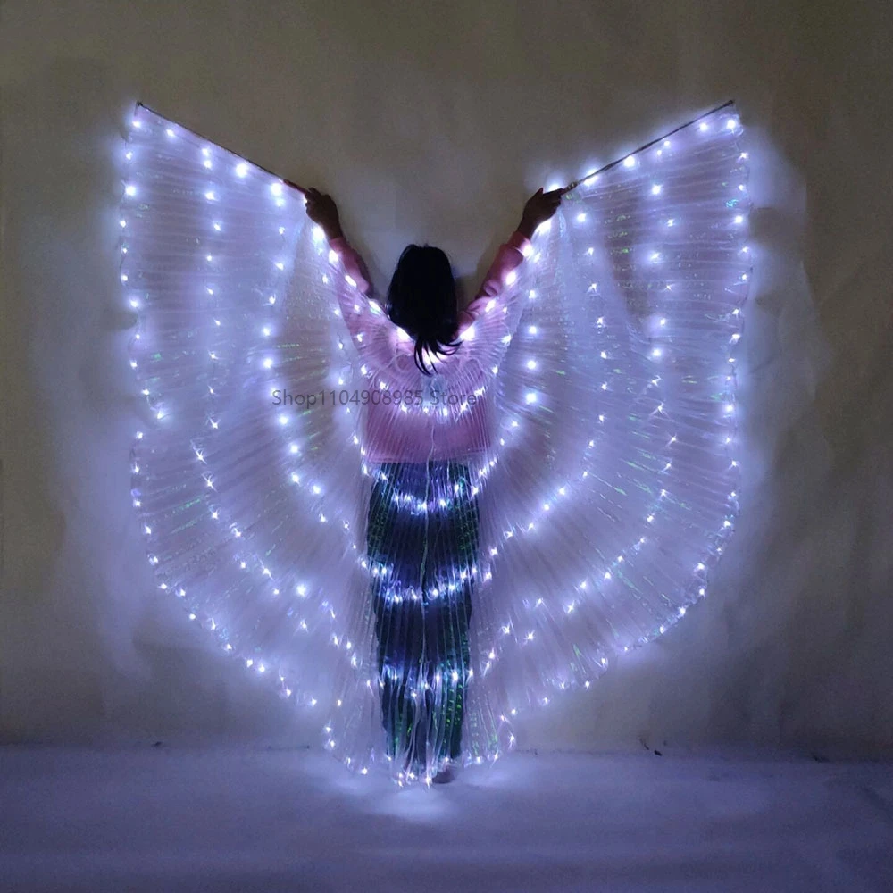 

Girls Belly Dance Accessories Child Led Wings with Adjustable Sticks Stage Performance Props Shining Led Wings Belly Dance