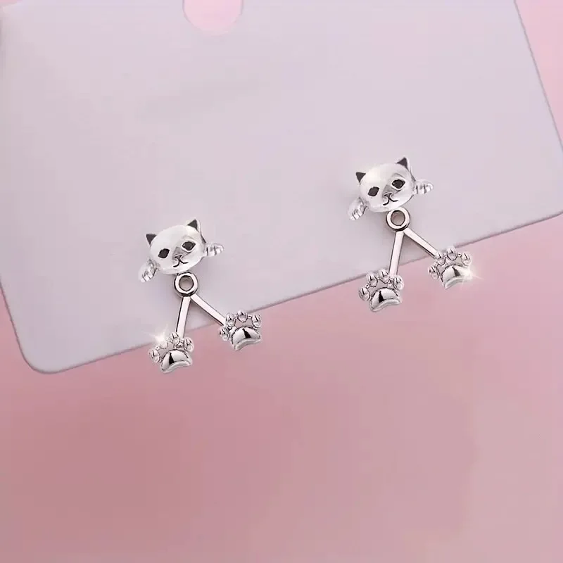 خمر القط القط باو الظهر شنقا وأقراط فريدة من نوعها المتخصصة تصميم الراقية الأقراط هدية الأقراط