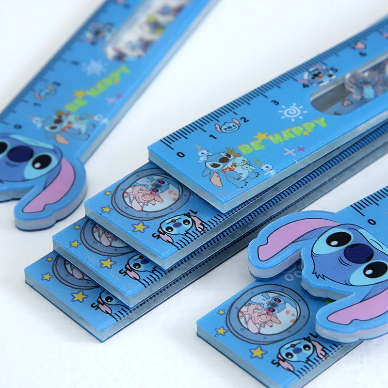 Imagem -05 - Disney Stitch Student Painting Tools Lilo e Stitch Réguas Papelaria Straightedge Kids School Supplies Atacado 15cm Pcs 15 Pcs