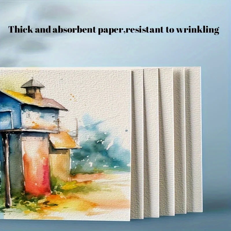 50 Stück Premium-Aquarellpapier, Kunsthandwerkpapier mit doppeltem Verwendungszweck, dickes Skizzenpapier, zum Aquarellmalerei, Zeichnen, Skizzieren – Detail 2