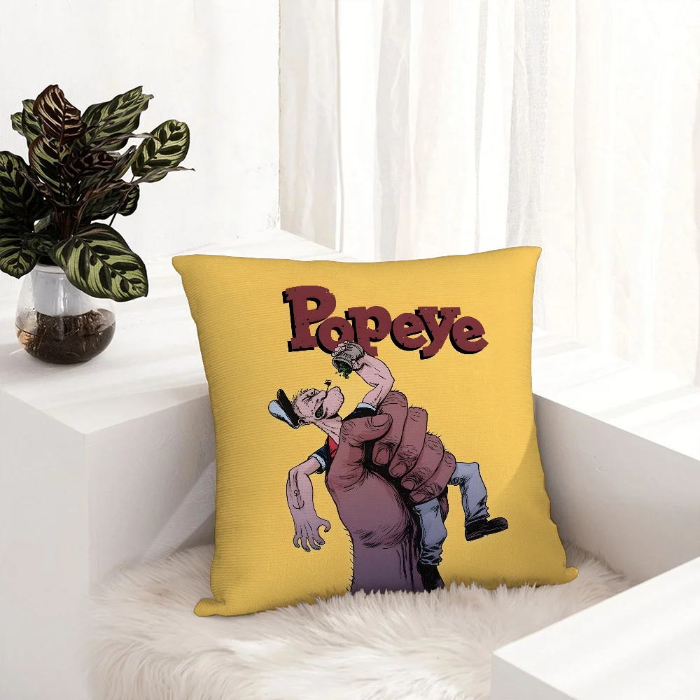 P-Popeye the SailorS Pillow Case Plush Fabric Soft Pillowcase Double Sided Print Sofa Cushion Cover Throw Pillow Cover