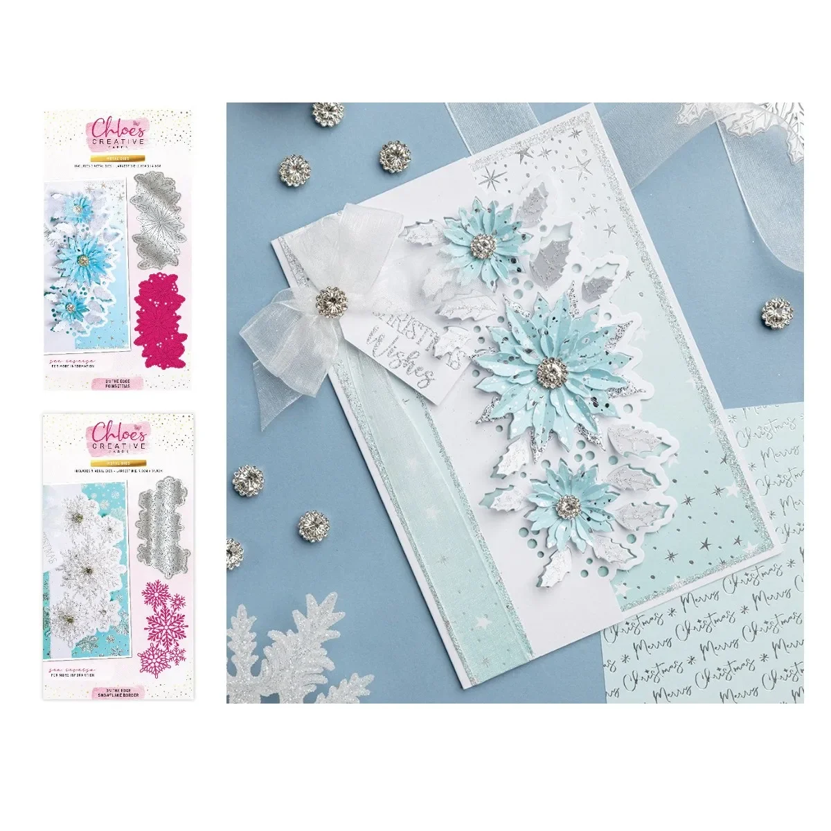 

Arrival 2024 New Stencils on the Edge Snowflake Border Poinsettias DIY Craft Making Greeting Card Scrapbooking Decoration Molds