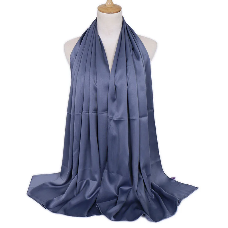 

New Satin Scarf For Women Girls Students Lady Autumn Classic Solid Color Long Scarves Winter Fashion Soft Female Wrap Shawls