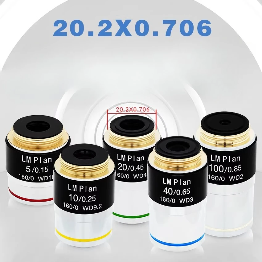 195 Plan Semi Apo Metallurgical Microscope Objective Lens Finite Conjugate Lmplan 5x 10x 20x 40x 100x