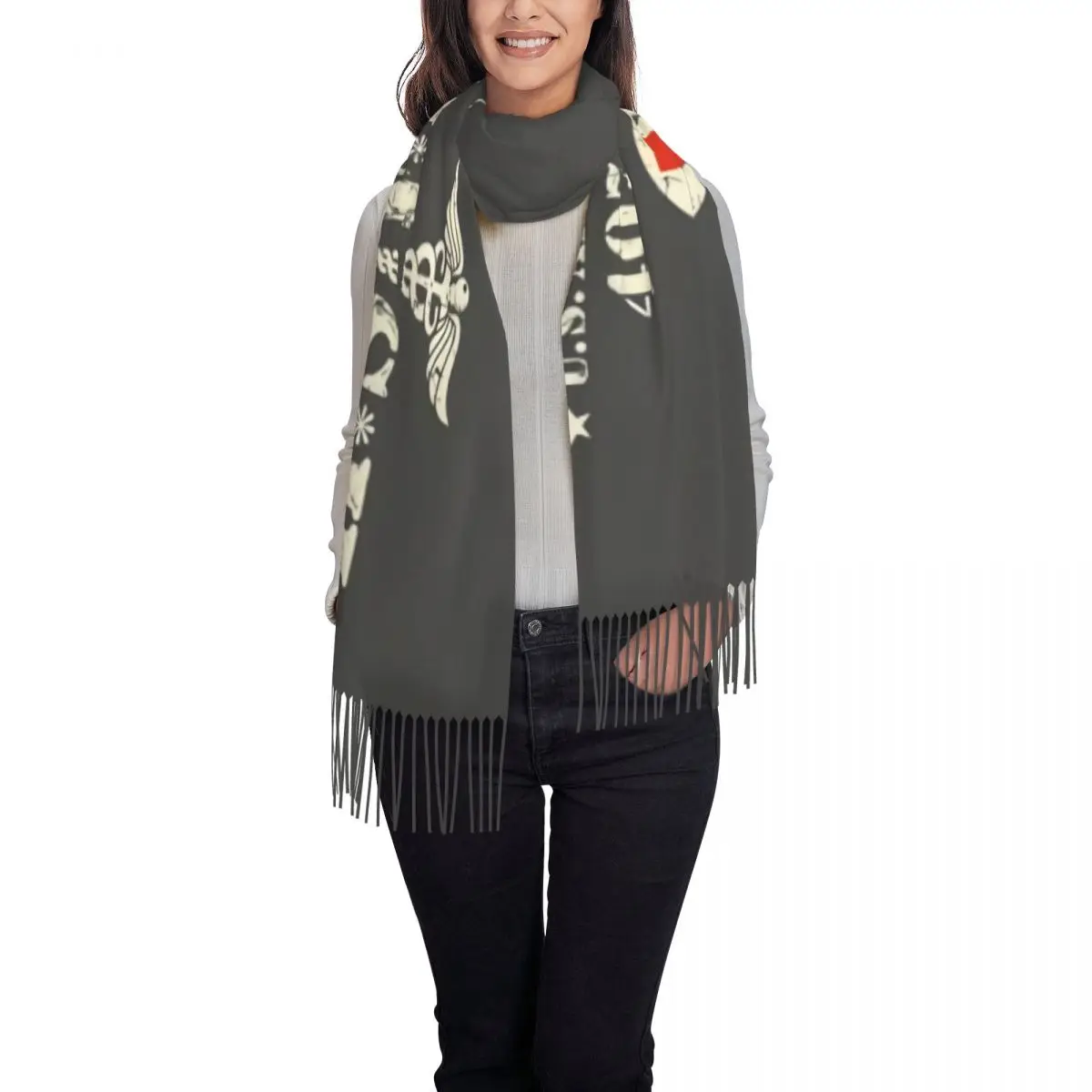 Personalized Mash ( Distressed Design ) Scarf Winter Fall Warm Scarves Mash 4077 4077th Hawkeye Kinger Alan Alda War Shawl Wrap